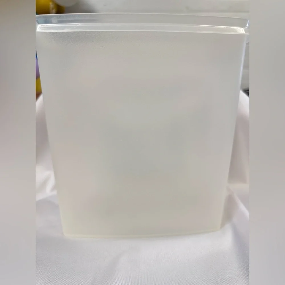 Vintage Tupperware 1588-1 Modular Storage Container Brown Lid 469-5 Frosted 2 Pc
